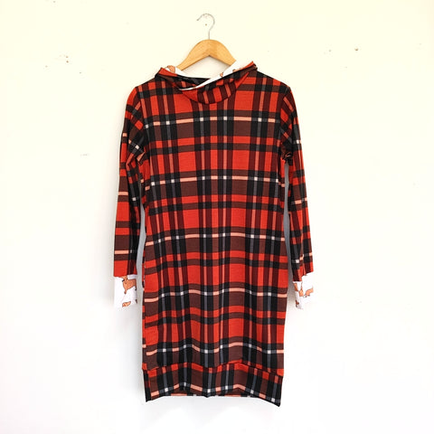 Plaid/Dachshund Hoodie Dress