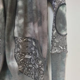 Grey-Green tie dye/NASA Cardigan