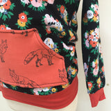 Black floral/Foxes