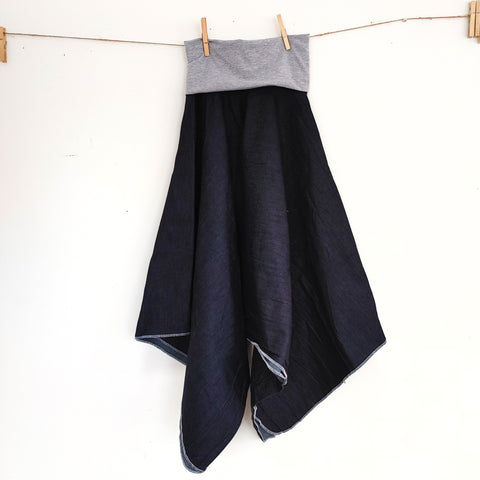 Dark Blue Denim Kerchief Skirt