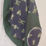 Bugs on Navy with Hunter Green cropped Cardigan