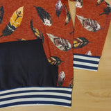 Feathers/Navy/Navy Stripe (adult)